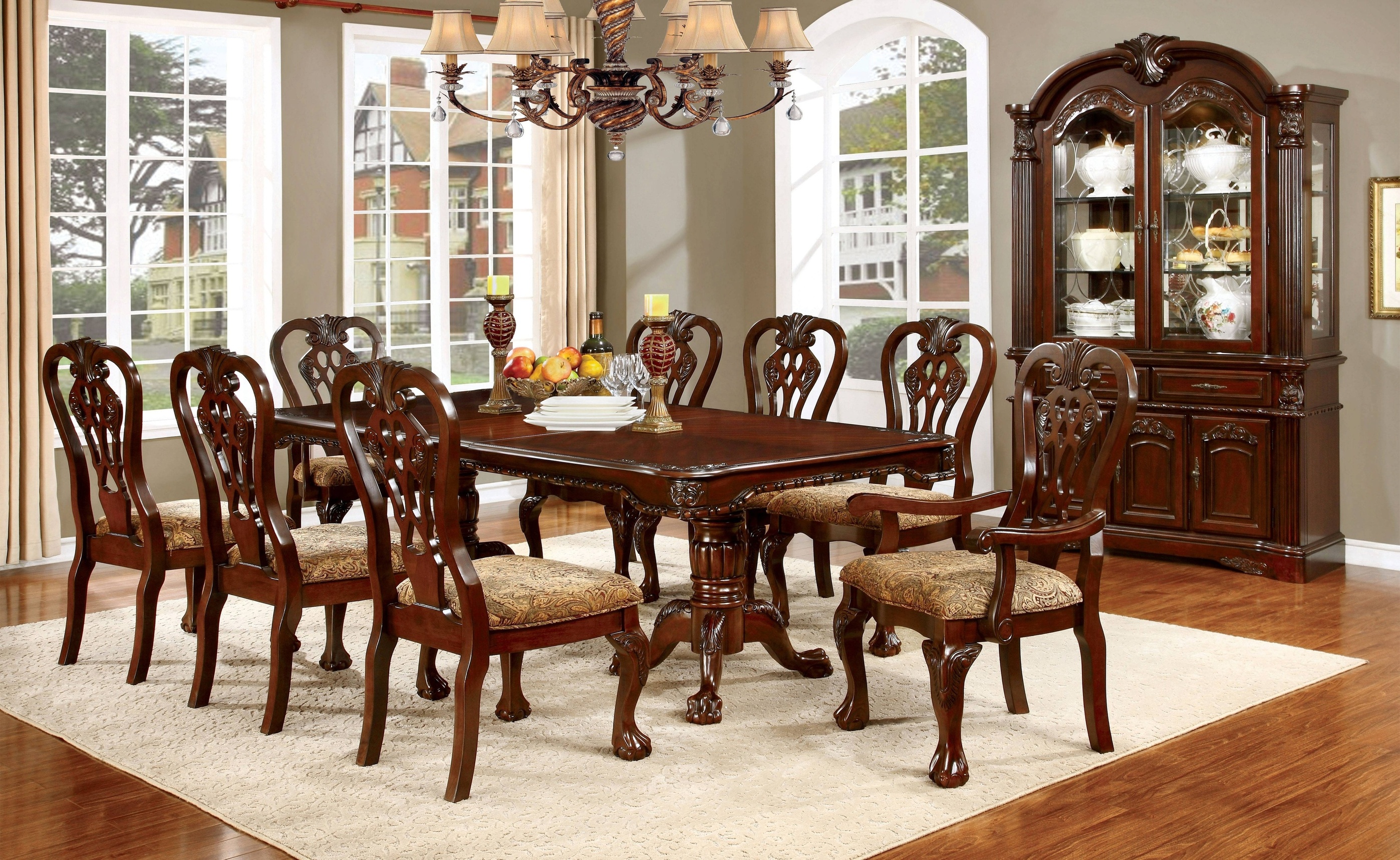 Clay Traditional Padded Arm Chairs (Set of 2)